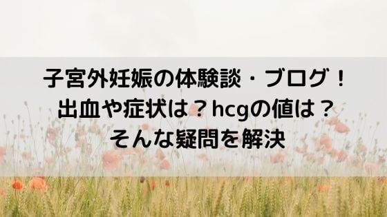 子宮外妊娠の体験談・ブログ！出血や症状は？hcgの値は？そんな疑問を解決